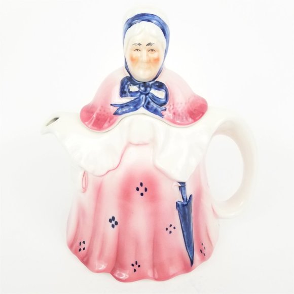 Tony Wood Other - Tony Wood Victorian Little Old Lady Pink Teapot